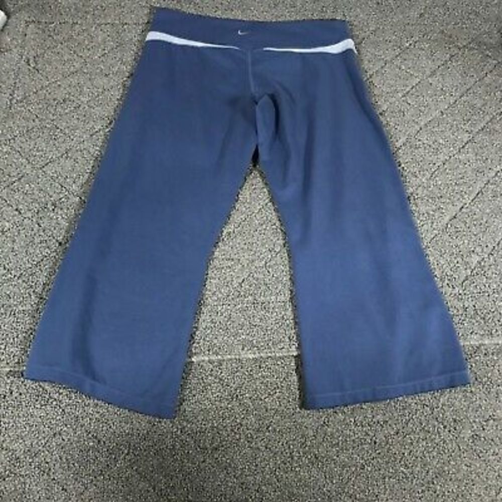 Nike Dri Fit Pants Womens Medium Baby Blue Yoga Crop Ankle Running Active Ladies